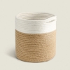 Picture of Jute Rope Plant Basket/ Storage Organizer *White & Natural Medium Size