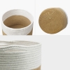 Picture of Jute Rope Plant Basket/ Storage Organizer *White & Natural Medium Size