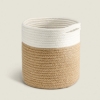 Picture of JUTE Rope Plant Basket/ Storage Organizer (White & Natural)