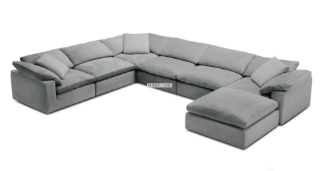 Picture of FEATHERSTONE Feather-Filled Modular Sofa Set  - (3x) Corner + (3x) 1.5 Seat Armless + (1x) Ottoman