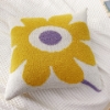 Picture of DAISY FLORAL STYLE SQUARE JACQUARD CUSHION WITH INNER (45CMX45CM) - GREY BASE YELLOW DAISY