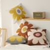 Picture of DAISY FLORAL STYLE SQUARE JACQUARD CUSHION WITH INNER (45CMX45CM) - GREY BASE YELLOW DAISY