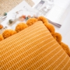 Picture of TASSEL HAND-KNITTED SQUARE CUSHION WITH INNER - LIGHT CREAMY
