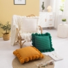 Picture of TASSEL HAND-KNITTED SQUARE CUSHION WITH INNER - MUSTARD