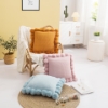 Picture of TASSEL HAND-KNITTED SQUARE CUSHION WITH INNER - MUSTARD