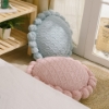Picture of ROUND HAND-KNITTED TASSEL CUSHION WITH INNER (Dia 19.6") -  SKY BLUE