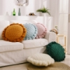Picture of ROUND HAND-KNITTED TASSEL CUSHION WITH INNER (Dia 19.6") - GREEN