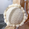 Picture of ROUND HAND-KNITTED TASSEL CUSHION WITH INNER (Dia 19.6") - GREEN