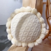 Picture of ROUND HAND-KNITTED TASSEL CUSHION WITH INNER (DIAMETER 50CM) - GREEN