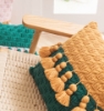Picture of BI-COLOR HAND-KNITTED Tassel Square Cushion with Inner (45cm x 45cm)