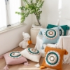 Picture of EMBROIDERED LINEN CUSHION WITH TASSEL AND INNER 45X45CM - BLUE