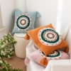 Picture of EMBROIDERED LINEN CUSHION WITH TASSEL AND INNER 45X45CM - BLUE
