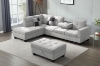 Picture of NEBULA Sectional Sofa with Storage Ottoman & Drop-Down Console (Light Grey)