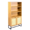 Picture of SAILOR 2 Door Bookshelf with Rattan (Oak)