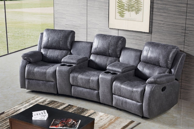 Picture of EASTON HOME Theatre Reclining Sofa Witn 2 Cup Holders and Storage
