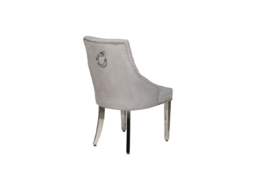 Picture of DARCY Velvet Dining Chair with Stainless Steel Legs (Gray)