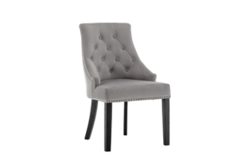 Picture of DARCY Velvet Dining Chair with Wooden Legs (Gray)
