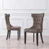 Picture of JORDAN Tufted Winged Back Dining Chair (Taupe)