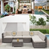 Picture of SUMMERFINDER 7-Piece Modular Outdoor Sectional Wicker Patio Set in Gray