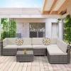 Picture of SUMMERFINDER 7-Piece Modular Outdoor Sectional Wicker Patio Set in Gray