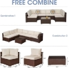 Picture of SUMMERFINDER 7-Piece Modular Outdoor Sectional Wicker Patio Set in Brown