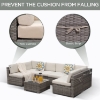 Picture of SUMMERFINDER 7-Piece Modular Outdoor Sectional Wicker Patio Set in Brown