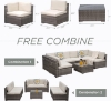 Picture of SUMMERFINDER 7-Piece Modular Outdoor Sectional Wicker Patio Set in Black