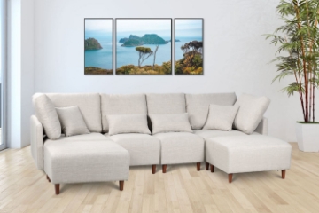 Picture of BRAYLAND Sectional Modular Fabric Sofa (Light Gray) 