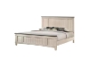 Picture of CHARLES Antique White/Brown Panel Bed in Queen/ King Size
