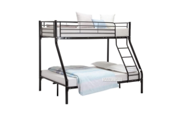 Picture of STELLA Steel Frame Single-Double Bunk Bed (Black)