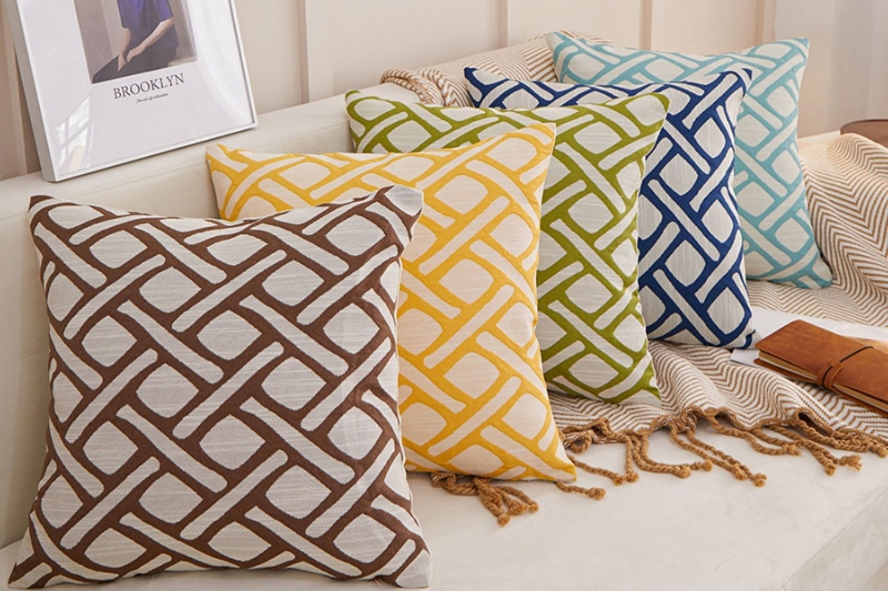 Picture of GEOMETRIC JACQUARD Fabric Pillow Cushion with Inner Assorted 45x45cm