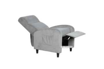 Picture of HOWE Push Back Reclining Velvet Chair (Dark Gray)