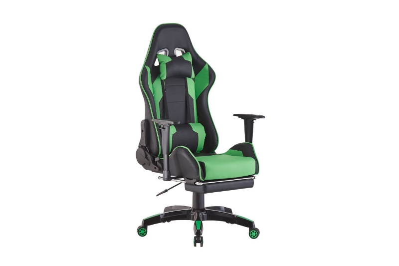 Picture of APOLLO Faux Leather Gaming Chair with Footrest (Green)