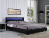 Picture of MOBBY Black Faux Leather Platform Bed with LED color changing - Queen