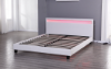 Picture of MOBBY White Faux Leather Platform Bed with LED color changing - Eastern King