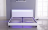 Picture of MOBBY Faux Leather Bed Frame with LED Color Changing in Double/Queen/Eastern King Size (White)