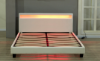 Picture of MOBBY Faux Leather Bed Frame with LED Color Changing in Double/Queen/Eastern King Size (White)