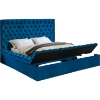 Picture of GALLERIA Velvet King Platform bed in Blue