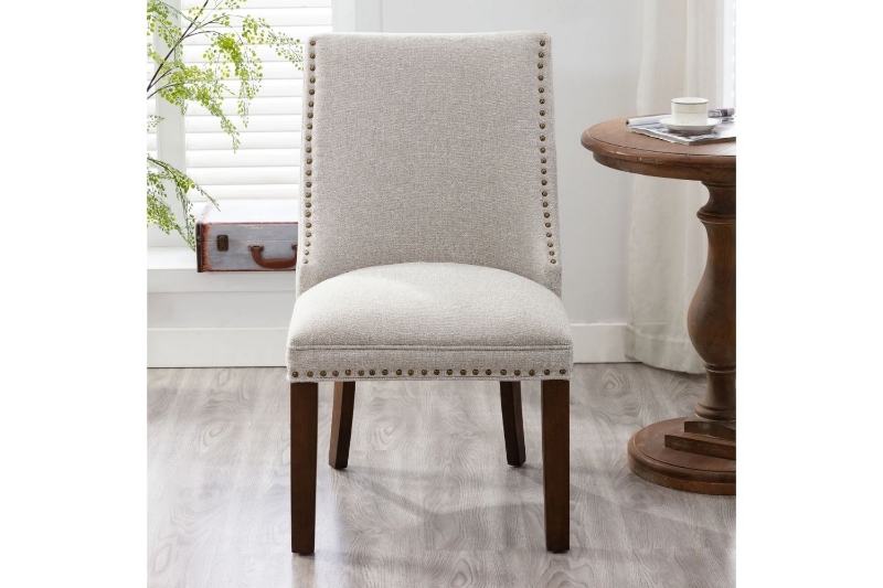 Picture of AMALA Light Beige Dining Chair (Espresso Legs)