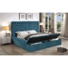 Picture of GALLERIA Velvet Storage Bed Frame in King/Queen Size (Blue)