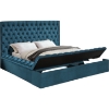 Picture of GALLERIA Velvet Storage Bed Frame in King/Queen Size (Blue)