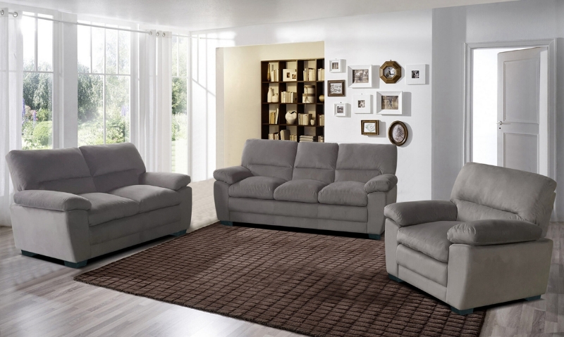Picture of MAXX 3+2+1 Microsuede Fabric Sofa Range (Grey)