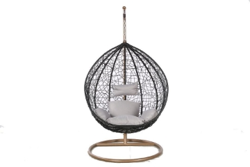 Picture of ALBURY RATTAN HANGING EGG CHAIR (BLACK)