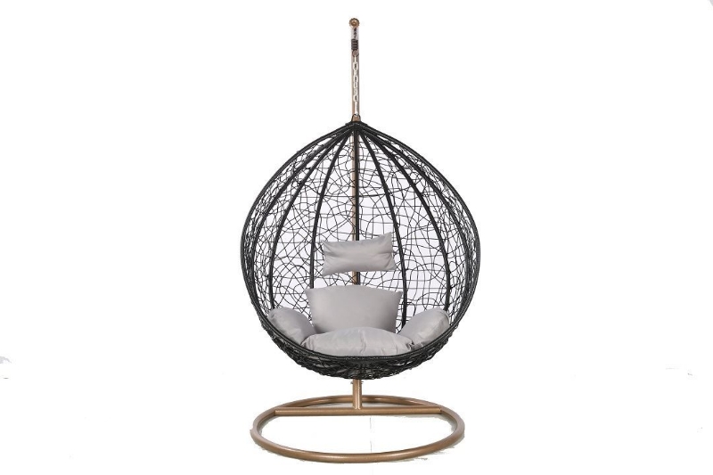 Picture of ALBURY RATTAN HANGING EGG CHAIR (BLACK)