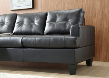 Picture of KNOLLWOOD Air Leather Sofa Range (Black) - Loveseat + Sofa Set