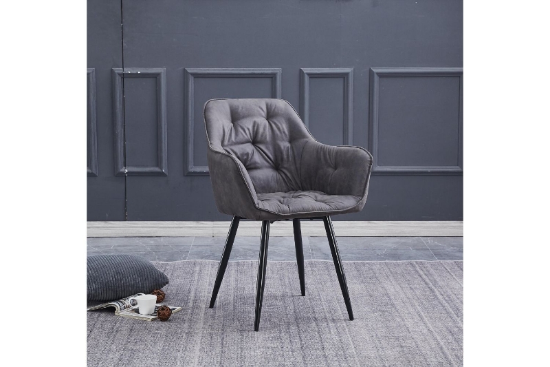 Picture of PEDRO Dining Chair with Arms (Dark Grey)