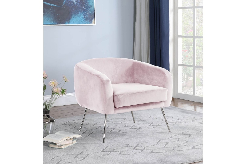 Picture of JULISSA Velvet Accent Chair in Pink