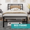 Picture of MECOR Metal Bed Frame in Twin Size (Brown) 