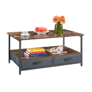 Picture of GALAN STEEL FRAME  TWO TONE COFFEE TABLE WITH LOWER DRAWERS