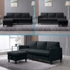 Picture of CLOVER Steel / Wood Frame & Reversible sectional with Storage Ottoman  in Dark Grey